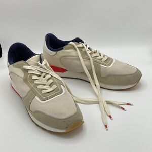 Orlebar Brown Oleta Cream White and Red Men's Sneakers - 12 UK